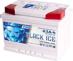 Автомобильный аккумулятор BLACK ICE Pro 6СТ-63.0 (АКТЕХ) низкая