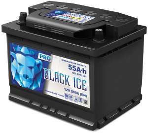 Автомобильный аккумулятор BLACK ICE Pro 6СТ-55.0 VL (АКТЕХ)