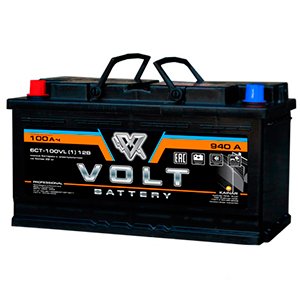 Автомобильный аккумулятор Volt  PROFESSIONAL 6ст-100 VL(1)  100 Ач (A/h)
