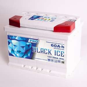Автомобильный аккумулятор BLACK ICE Pro 6СТ-60.0 (АКТЕХ) низкая