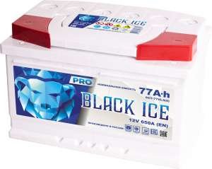 Автомобильный аккумулятор BLACK ICE Pro 6СТ-77.0 (АКТЕХ) низкая