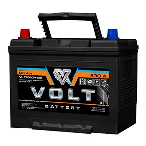 Автомобильный аккумулятор Volt  PROFESSIONAL 6ст-65VL 75D23R 0092S40250 65 Ач
