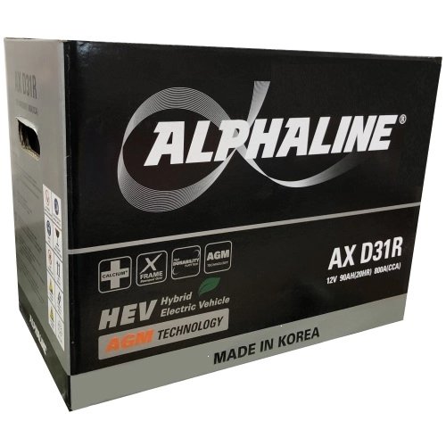 Аккумулятор автомобильный AlphaLine AGM AX D31R (90) пр. 12В 90Ач 800А