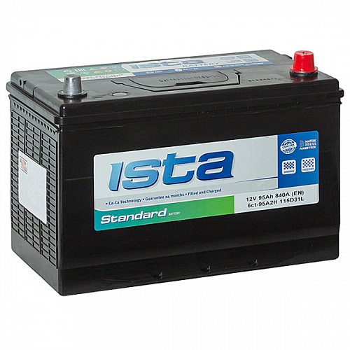 Аккумулятор автомобильный ISTA Standart 6СТ-95 А2Н 95Ач 12В 95Ач 840А