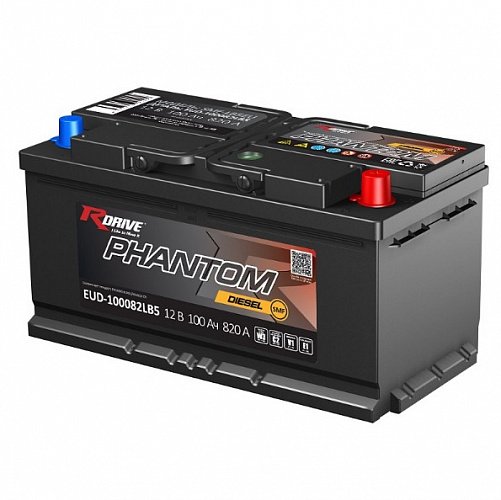 Аккумулятор автомобильный RDRIVE Phantom EUD-100082LB5 12В 100Ач 820А