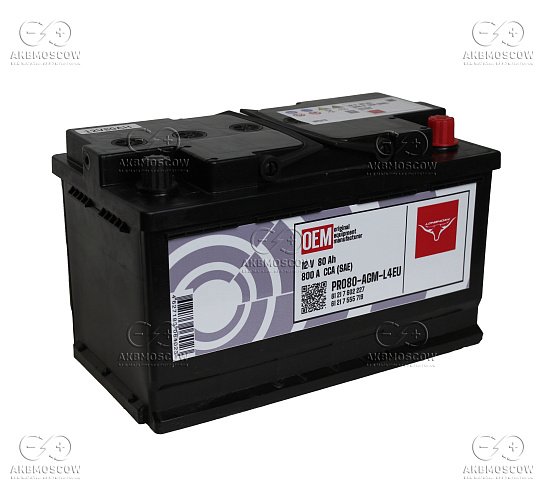 Аккумулятор автомобильный LONGHORN OEM PRO80-AGM-L4EU 12В 80Ач 800А