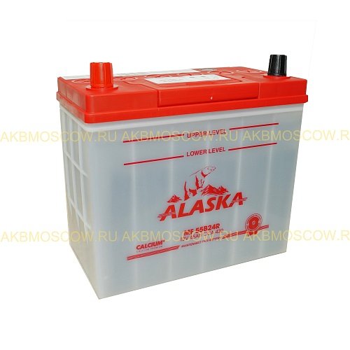 Аккумулятор автомобильный Alaska MF calcium+ 55B24R  12В 45Ач 430А