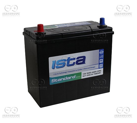 Аккумулятор автомобильный ISTA Standart 6СТ-55 А1Н 55Ач 12В 55Ач 480А