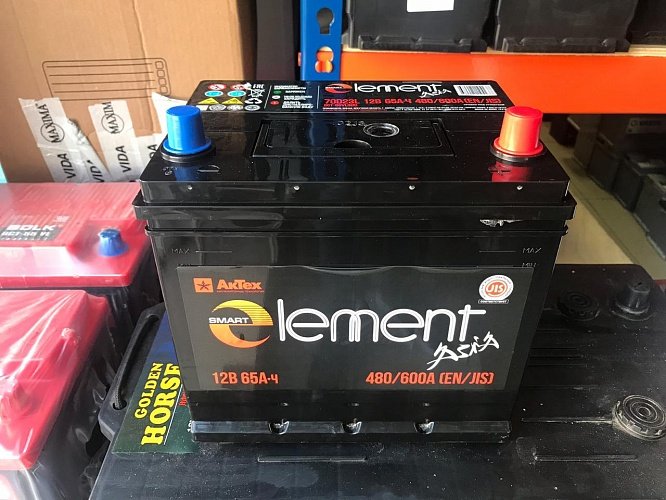 Аккумулятор автомобильный Smart Element Asia 6ст-65.0 обр. (70D23L) 12В 65Ач 550А