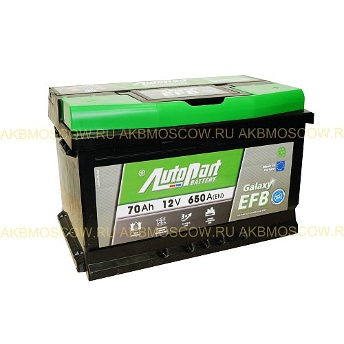 Аккумулятор автомобильный Autopart Galaxy EFB 70 12В 70Ач 650А