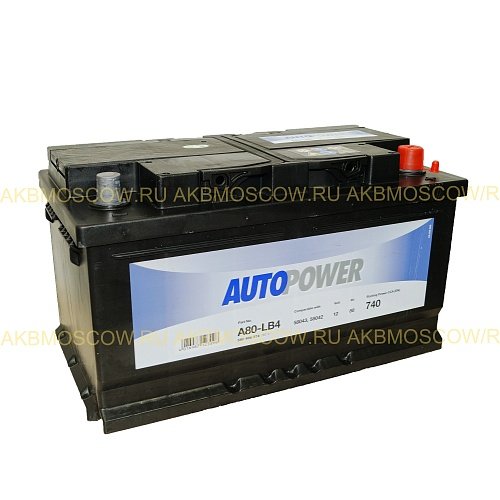 Аккумулятор автомобильный  Autopower A80-LB4 12В 80Ач 740А