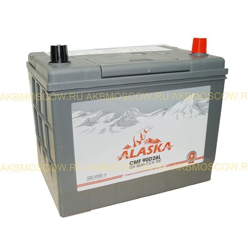 Аккумулятор автомобильный Alaska CMF silver+ 90D26L  12В 80Ач 700А