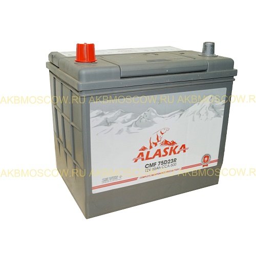 Аккумулятор автомобильный Alaska CMF silver+ 75D23R  12В 65Ач 600А