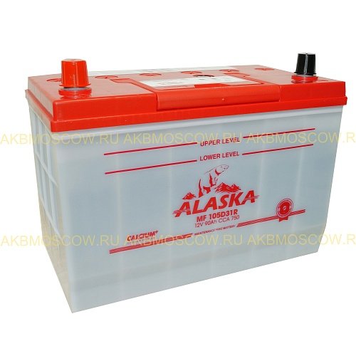 Аккумулятор автомобильный Alaska MF calcium+ 105D31R  12В 90Ач 750А