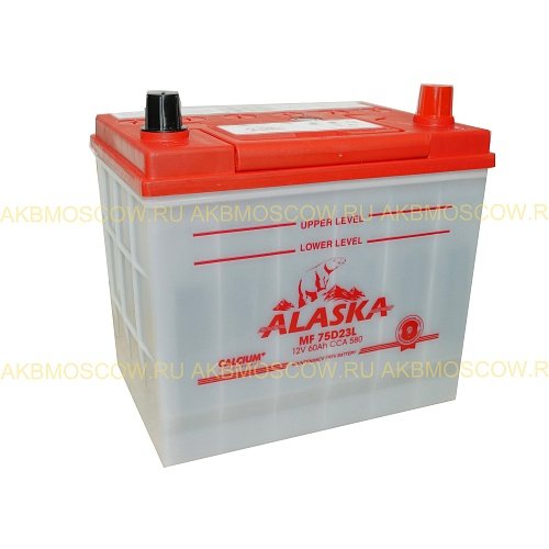 Аккумулятор автомобильный Alaska MF calcium+ 75D23L  12В 60Ач 580А